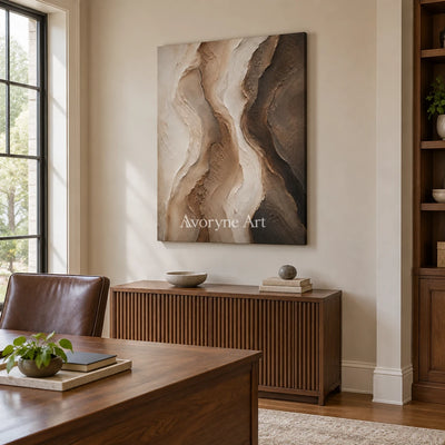 Aster Twig: Earth Fold Relief — office frameless