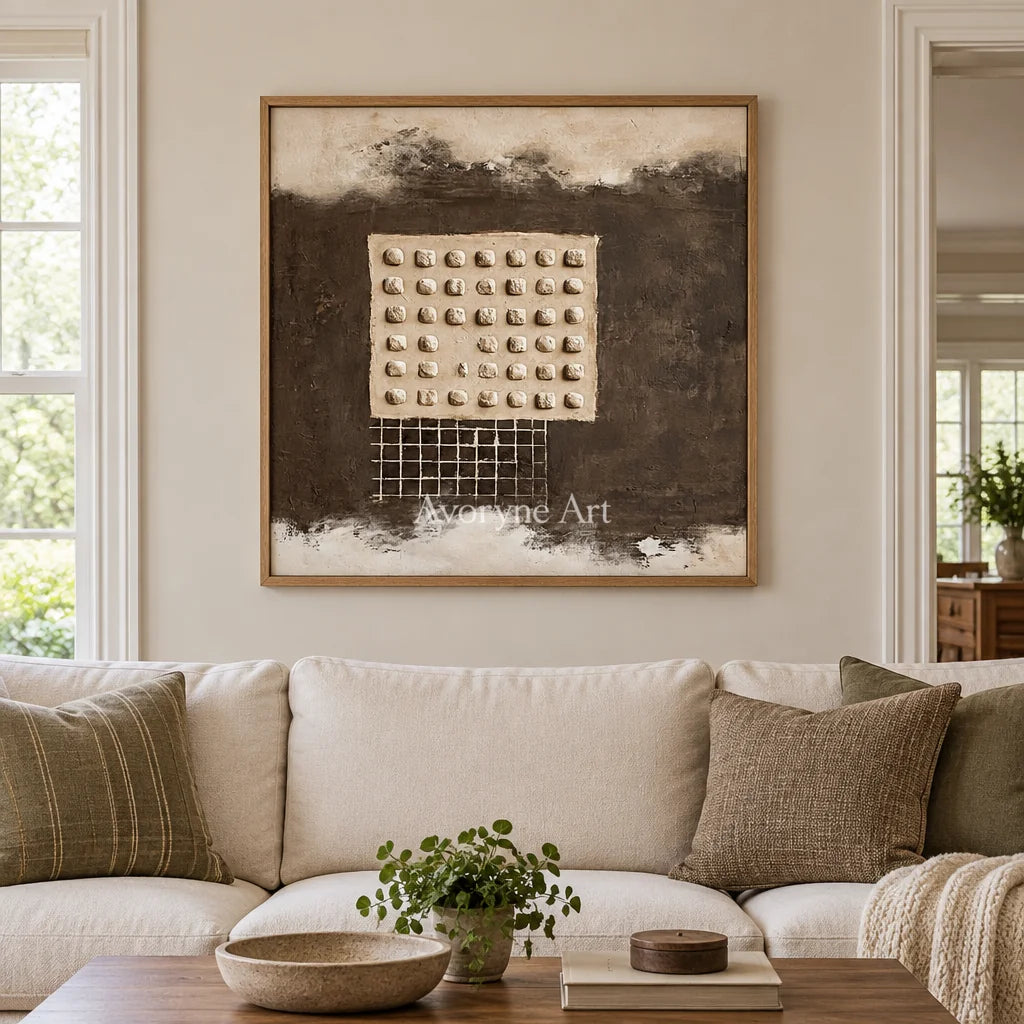 Aster Rhythm: Earth Grid Abstract — villa wood