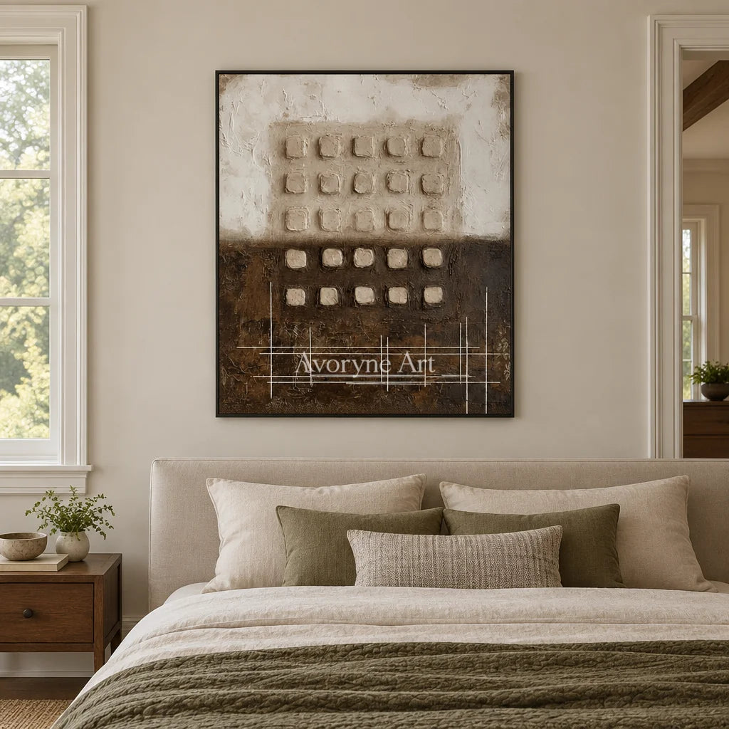 Aster Clay: Earth Grid Abstract — bedroom black