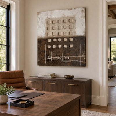 Aster Clay: Earth Grid Abstract — office frameless