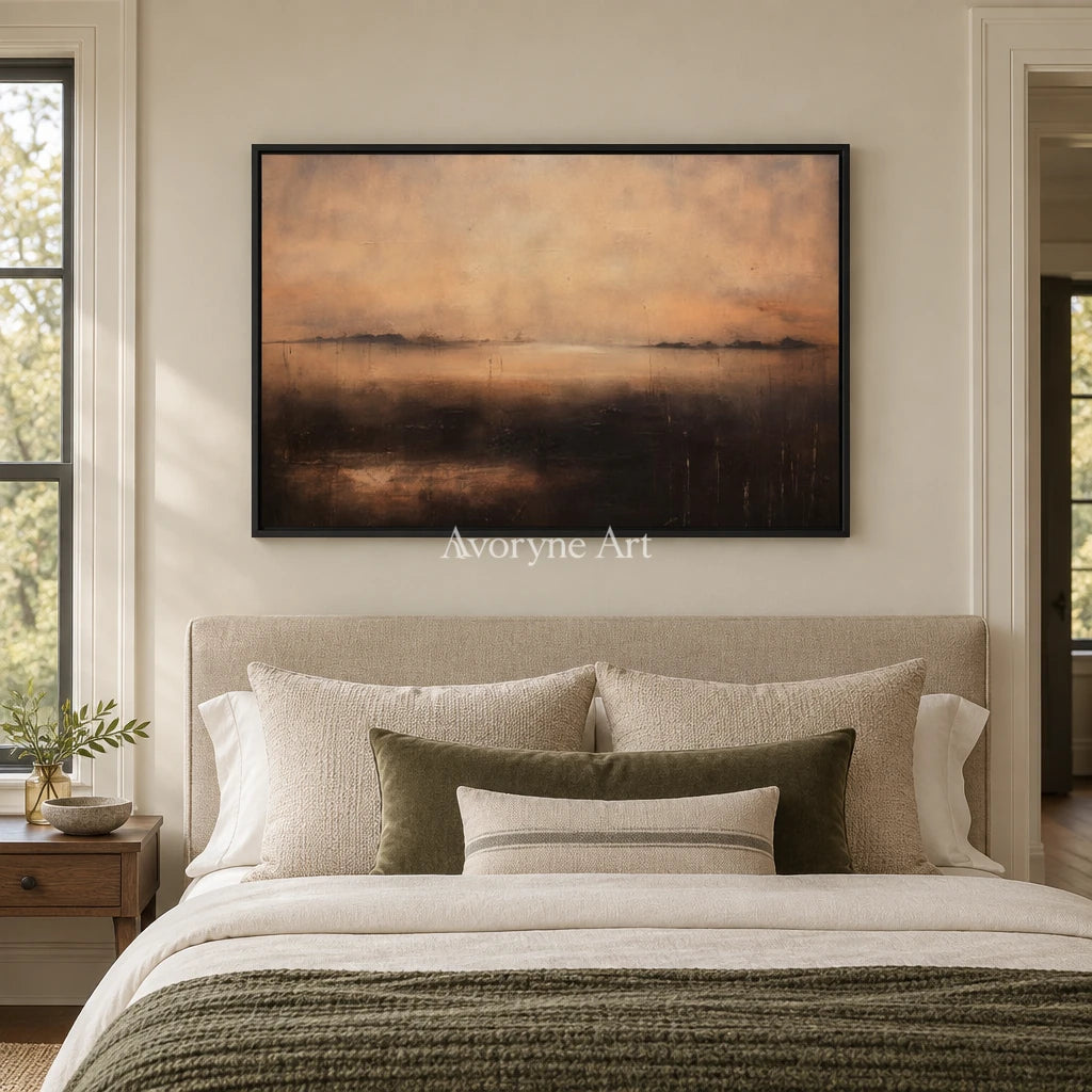 Aster Daybreak: Earth Mist Waterscape — bedroom black