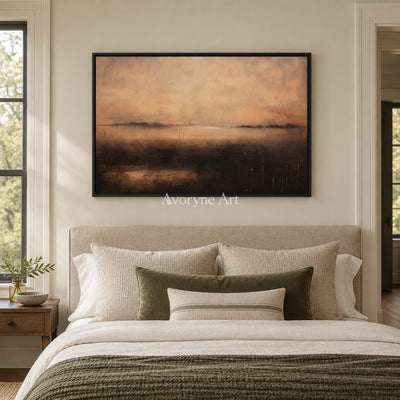 Aster Daybreak: Earth Mist Waterscape — bedroom black