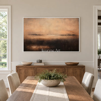 Aster Daybreak: Earth Mist Waterscape — dining white
