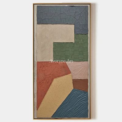 Mineral Current, hand-painted earth patch texture wall art by Min-Jun Park