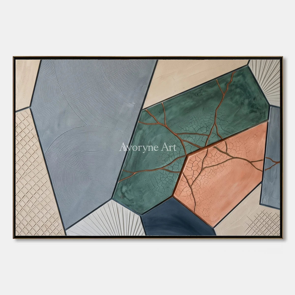 Still Refrain, hand-painted earth patch texture wall art by Min-Jun Park