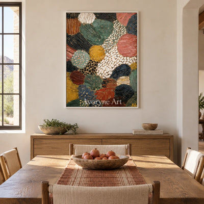 Ivory Distant Prelude: Earth Pattern Abstract — dining white