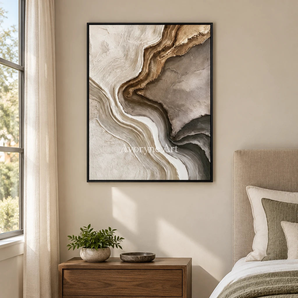 Aster Moss: Earth Strata Lines — bedroom black