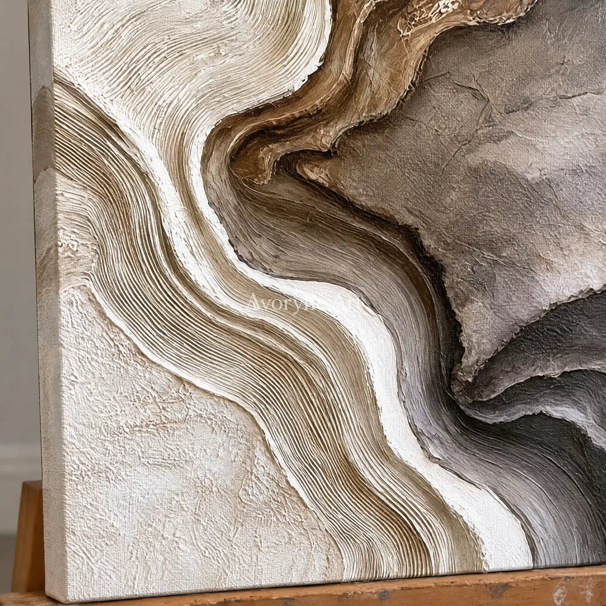 Aster Moss: Earth Strata Lines — detail easel