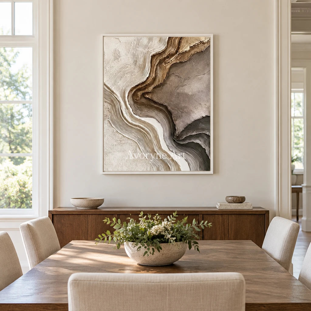 Aster Moss: Earth Strata Lines — dining white