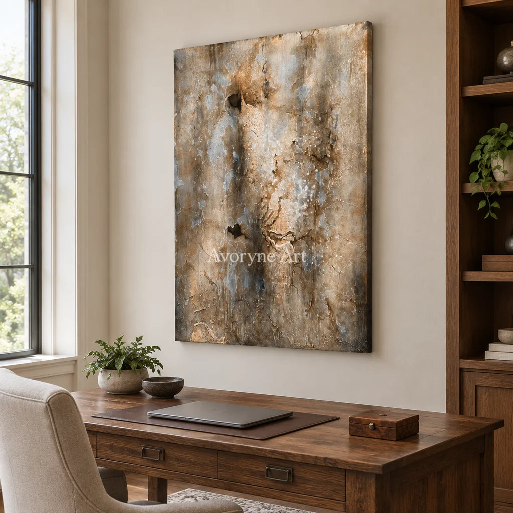 Aster Ember: Earth Texture Abstract — office frameless