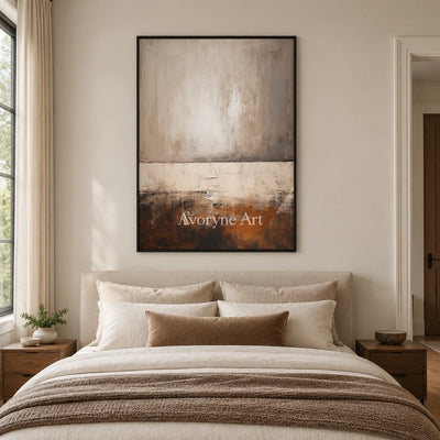 Aster Crescent: Earth Tone Abstract — bedroom black