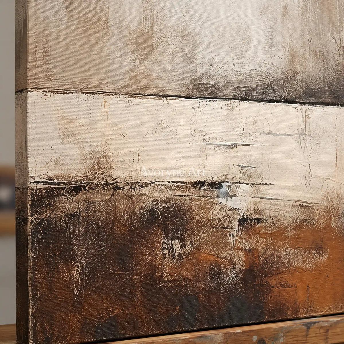 Aster Crescent: Earth Tone Abstract — detail easel