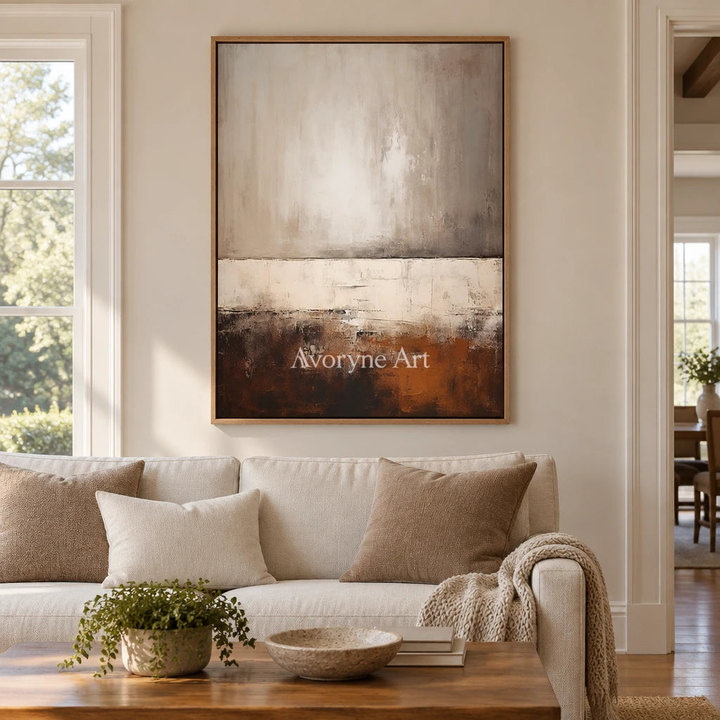 Aster Crescent: Earth Tone Abstract — villa wood