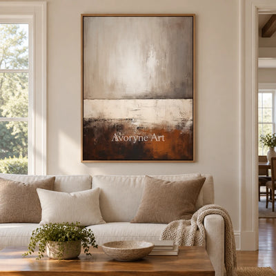 Aster Crescent: Earth Tone Abstract — villa wood