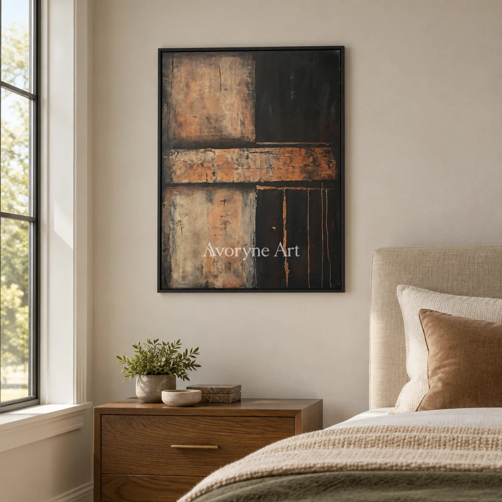Aster Relic: Earth Tone Abstract — bedroom black