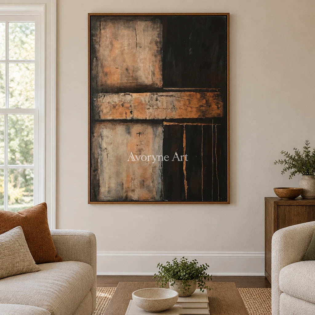 Aster Relic: Earth Tone Abstract — villa wood