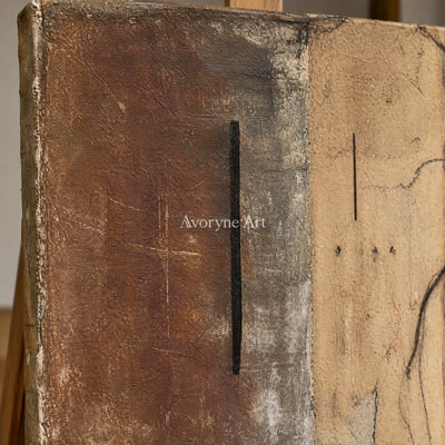 Aster Lattice: Earth Tone Abstract — detail easel