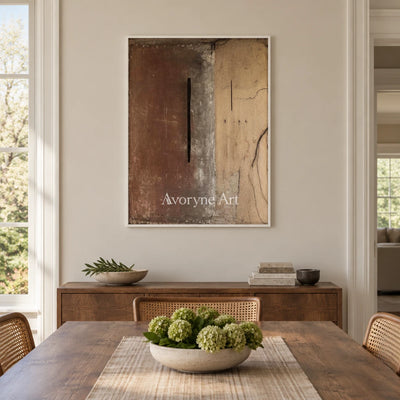 Aster Lattice: Earth Tone Abstract — dining white