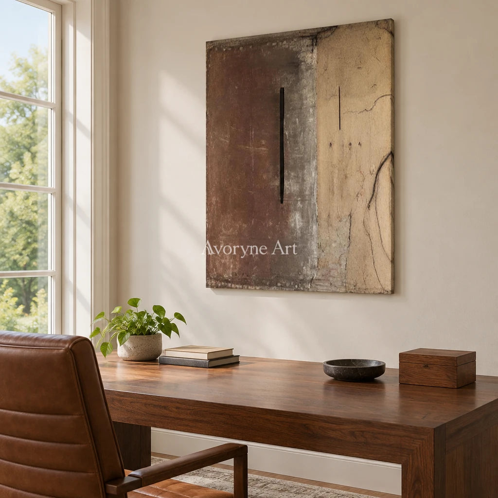 Aster Lattice: Earth Tone Abstract — office frameless