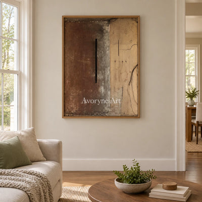 Aster Lattice: Earth Tone Abstract — villa wood
