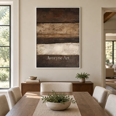 Aster Vessel: Earth Tone Abstract — dining white