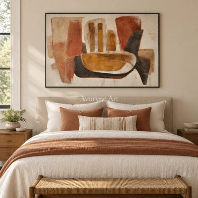 Aster Contour: Earth Tone Geometry — bedroom black