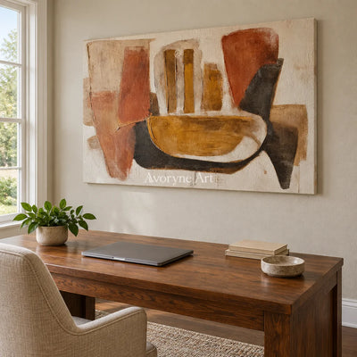 Aster Contour: Earth Tone Geometry — office frameless