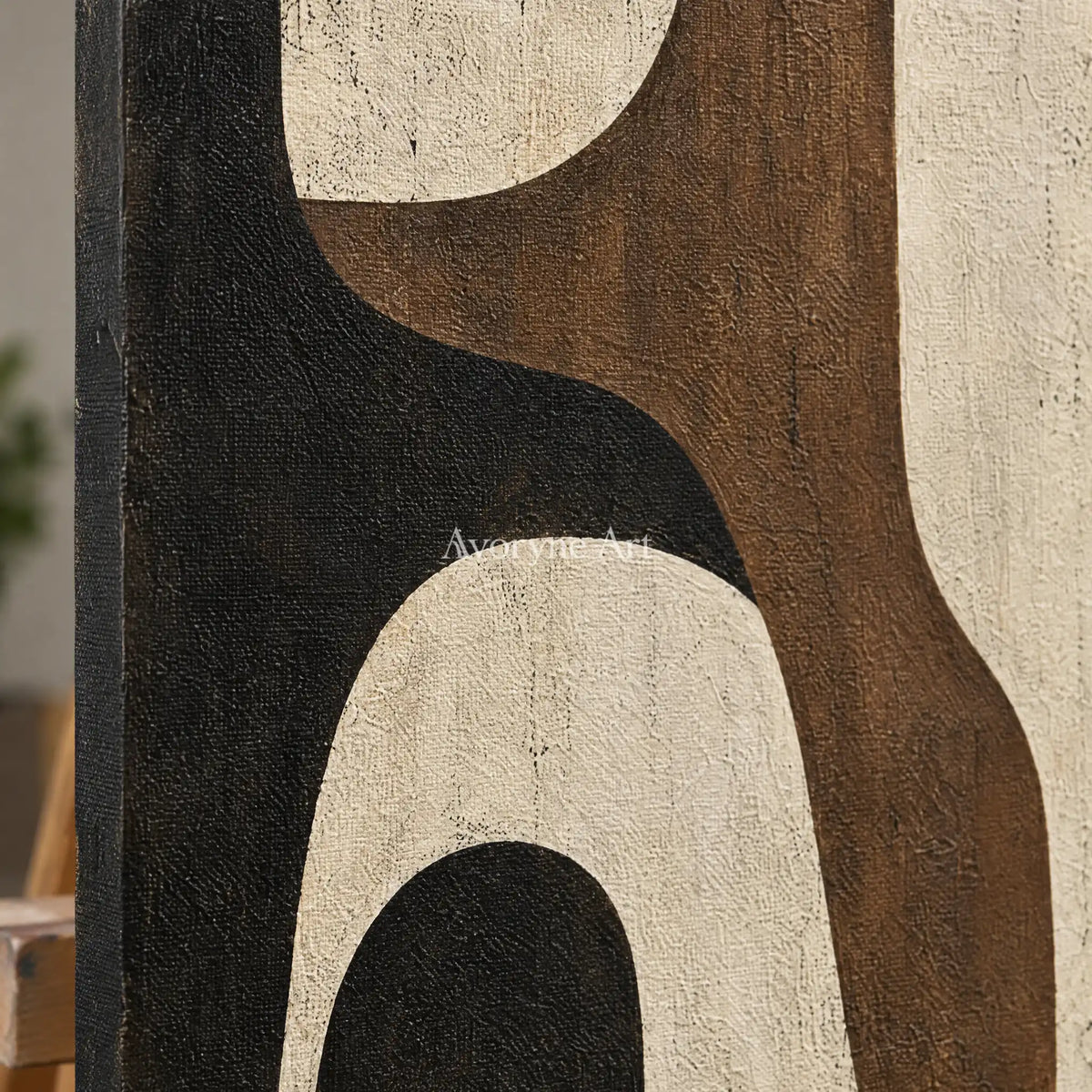 Aster Cascade: Earth Tone Geometry — detail easel