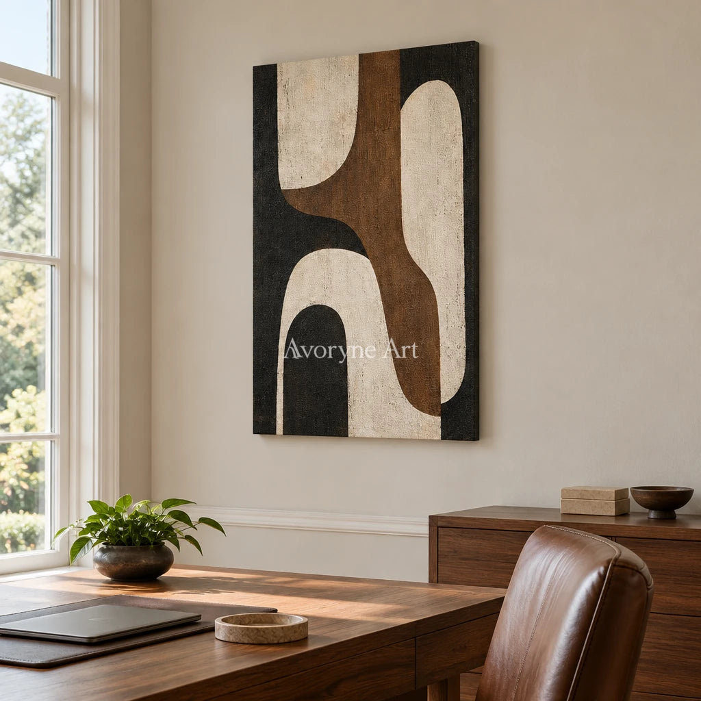 Aster Cascade: Earth Tone Geometry — office frameless