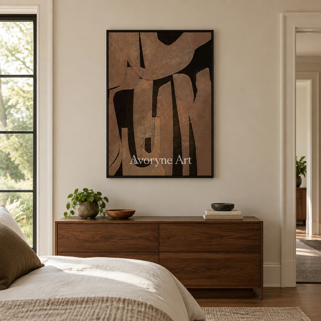 Aster Blush: Earth Tone Geometry — bedroom black