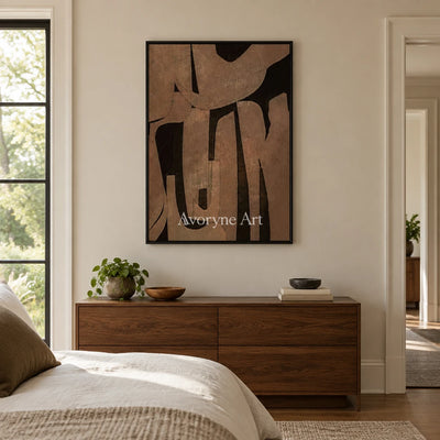Aster Blush: Earth Tone Geometry — bedroom black