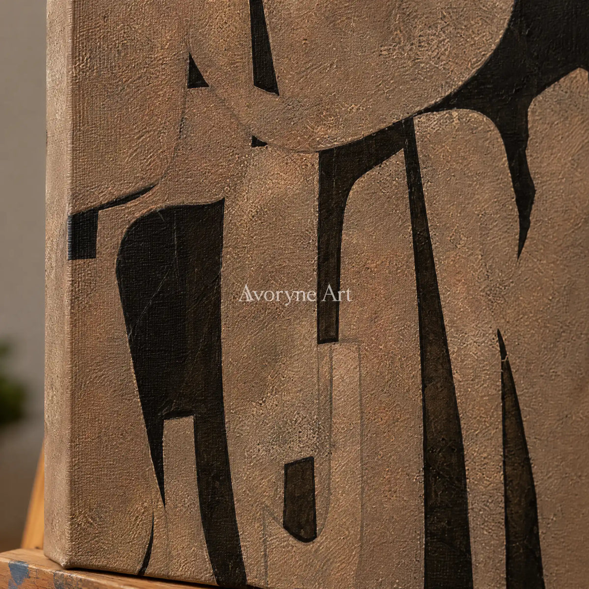 Aster Blush: Earth Tone Geometry — detail easel