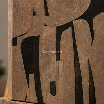 Aster Blush: Earth Tone Geometry — detail easel