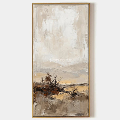 Bright Verse, hand-painted earth tone landscape wall art by Camille Fournier