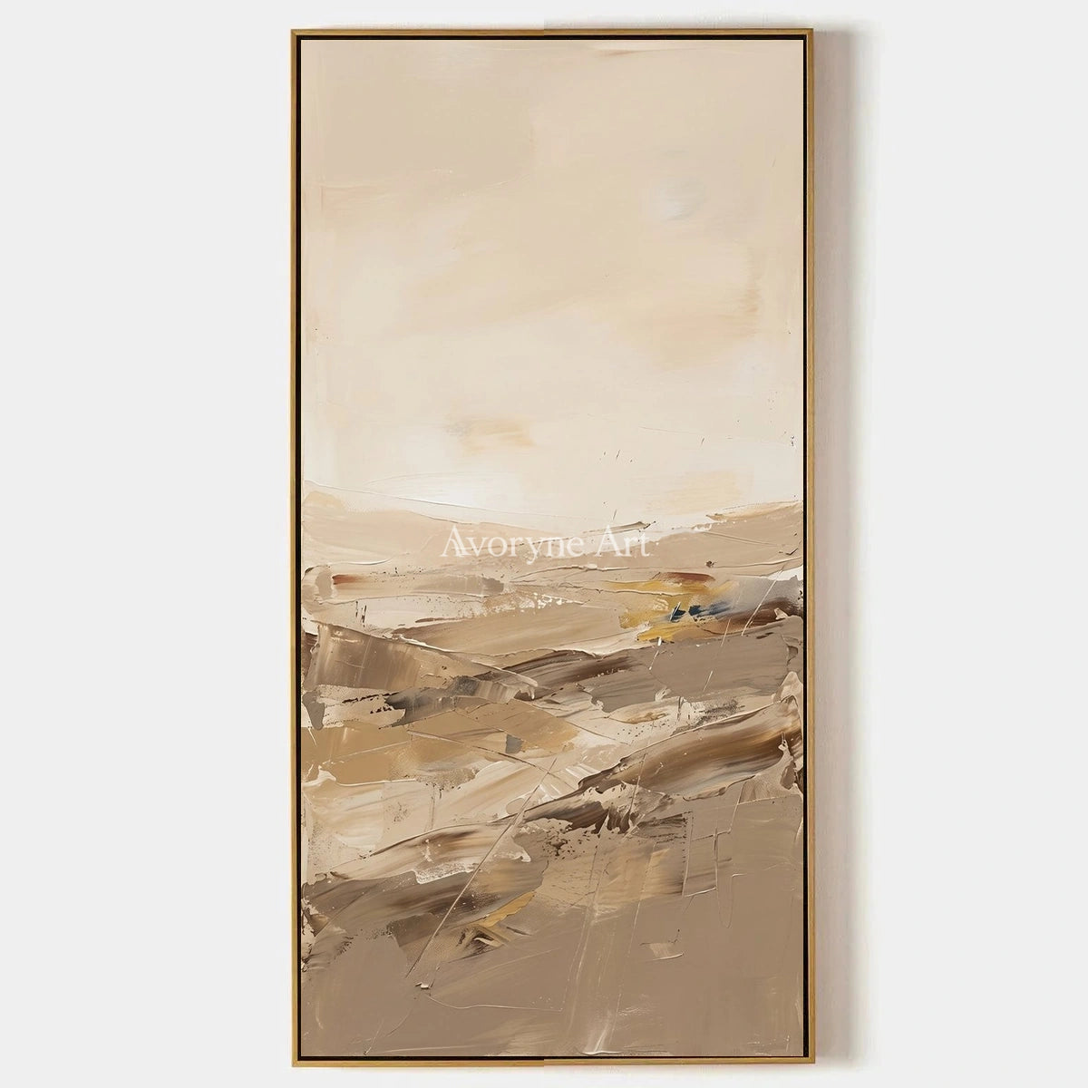 Bright Vista, hand-painted earth tone landscape wall art by Camille Fournier