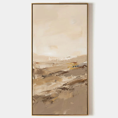 Bright Vista, hand-painted earth tone landscape wall art by Camille Fournier