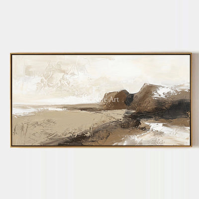 Bright Solace, hand-painted earth tone landscape wall art by Camille Fournier