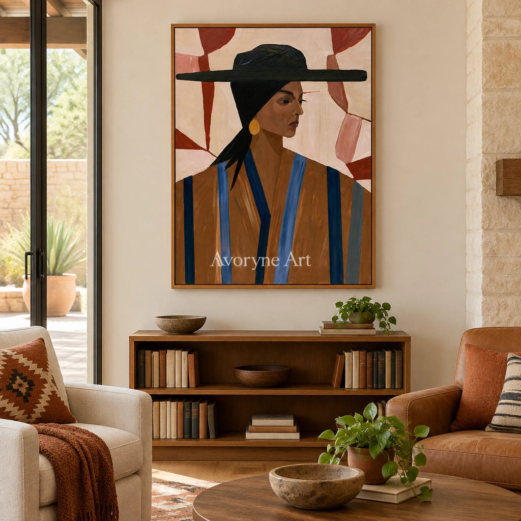 Ivory Winding Meadow: Earth Tone Portrait — villa wood