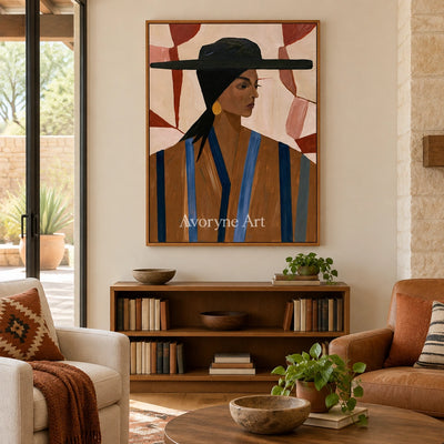 Ivory Winding Meadow: Earth Tone Portrait — villa wood