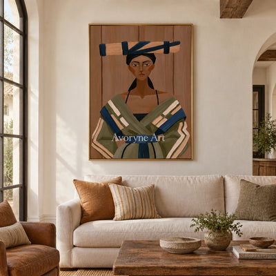 Ivory Winding Light: Earth Tone Portrait — living gold