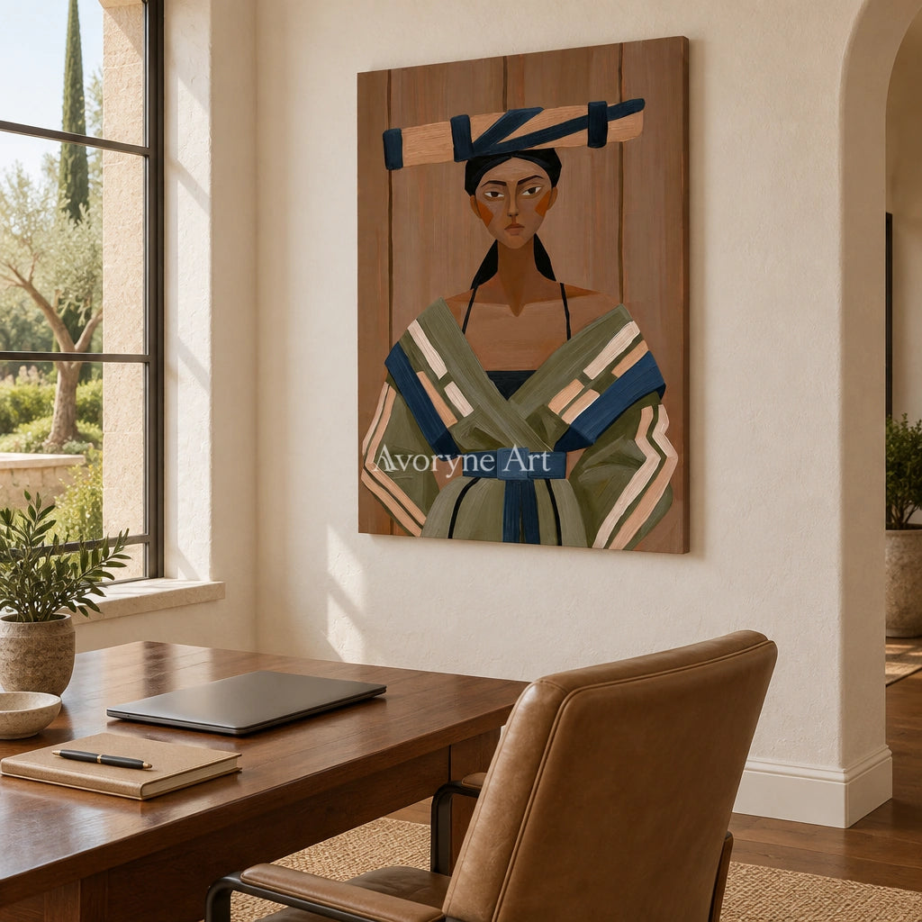 Ivory Winding Light: Earth Tone Portrait — office frameless