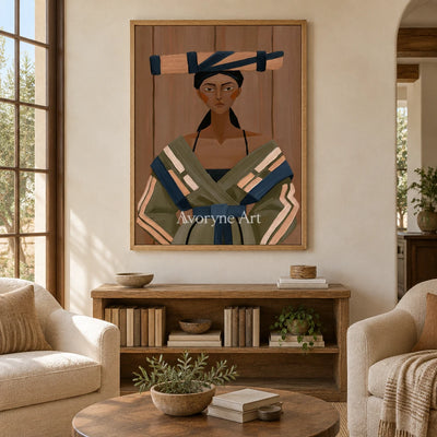 Ivory Winding Light: Earth Tone Portrait — villa wood