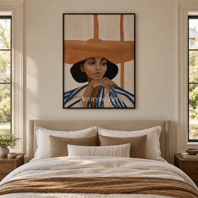 Ivory Winding Vista: Earth Tone Portrait — bedroom black