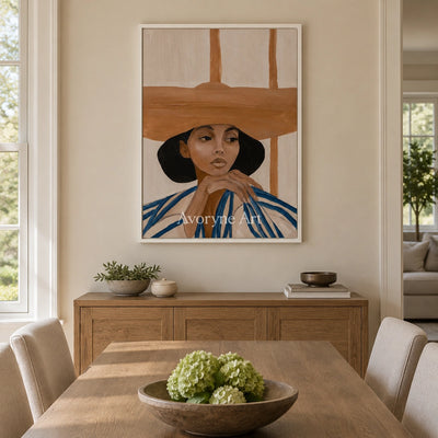 Ivory Winding Vista: Earth Tone Portrait — dining white