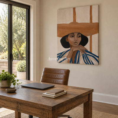 Ivory Winding Vista: Earth Tone Portrait — office frameless