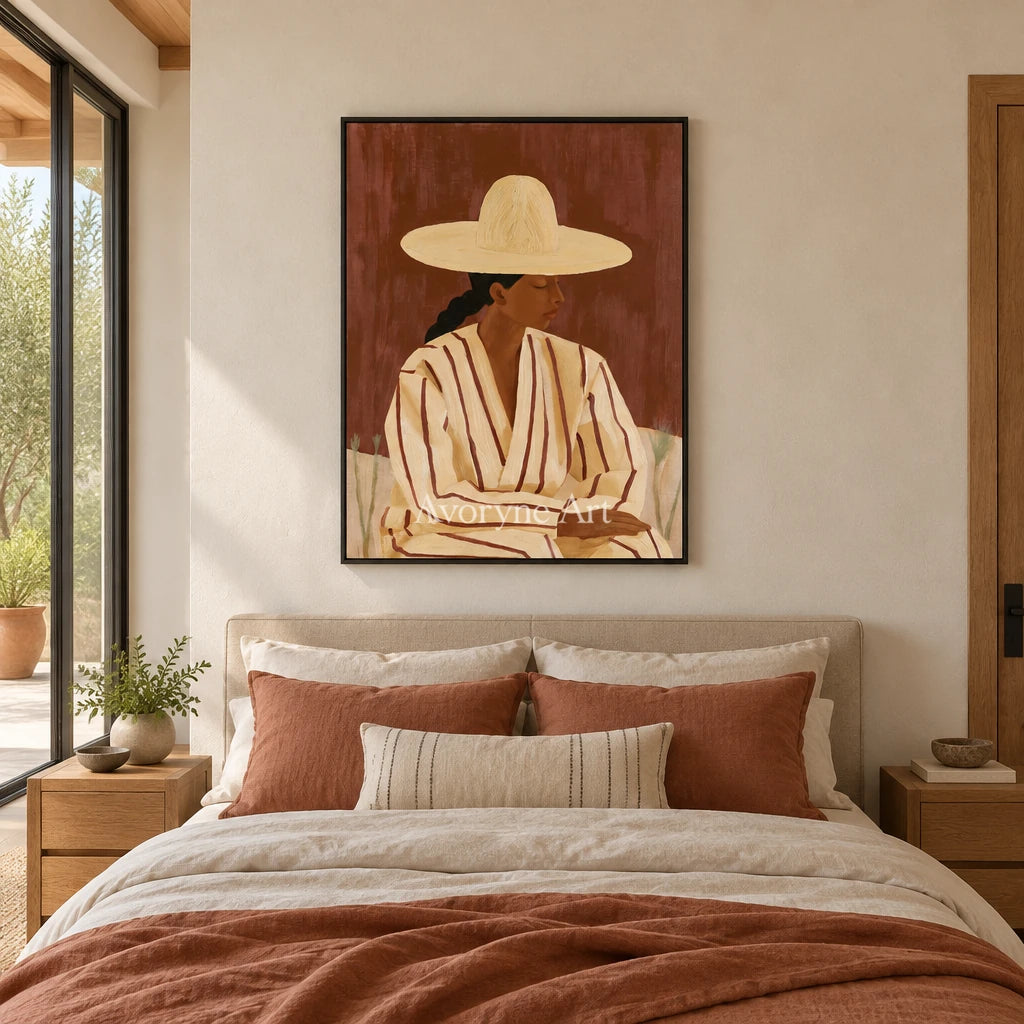 Ivory Winding Poem: Earth Tone Portrait — bedroom black