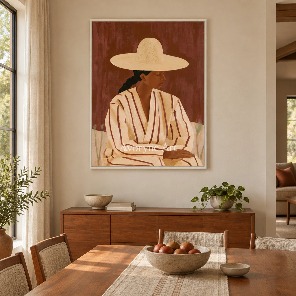 Ivory Winding Poem: Earth Tone Portrait — dining white