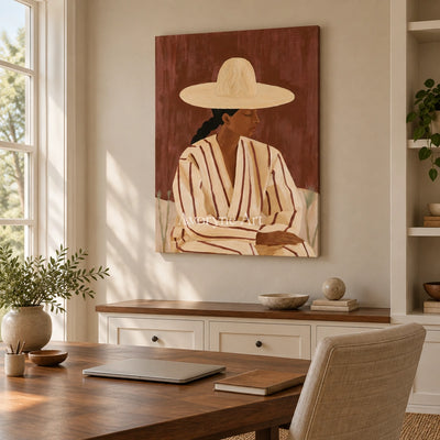 Ivory Winding Poem: Earth Tone Portrait — office frameless
