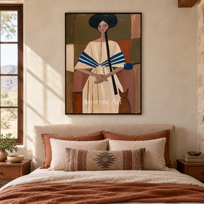 Ivory Winding Prelude: Earth Tone Portrait — bedroom black