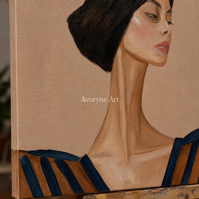 Ivory Tender Refrain: Earth Tone Portrait — detail easel